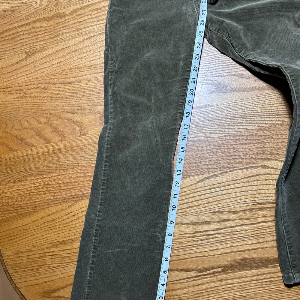 Vintage Women's Hao Jun Olive HR Corduroy Flare Pants Size 26 - Picture 7 of 9